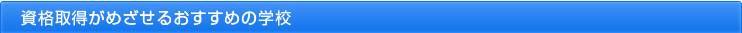 資格取得がめざせるおすすめの学校